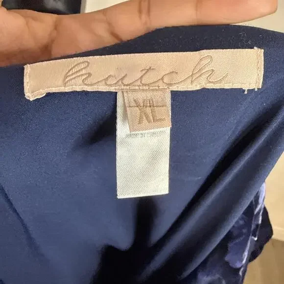 Anthropologie Hutch Short Sleeve Velvet Burnout Wrap Floral Maxi Dress ZOLA - XL - Picture 13 of 15